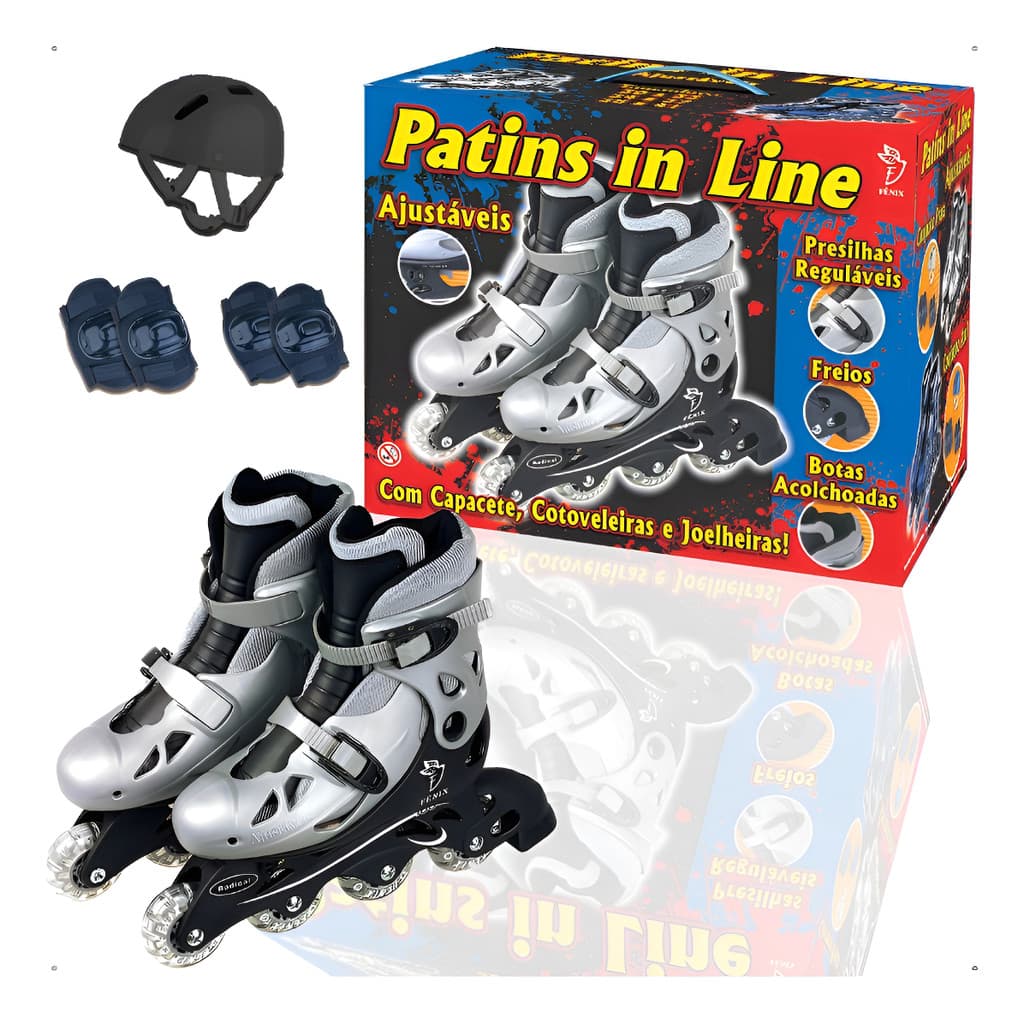 Patins Rolle Inline Completo kit Proteção Adulto Infantil quad 4 rodas profissional menino Ajustável