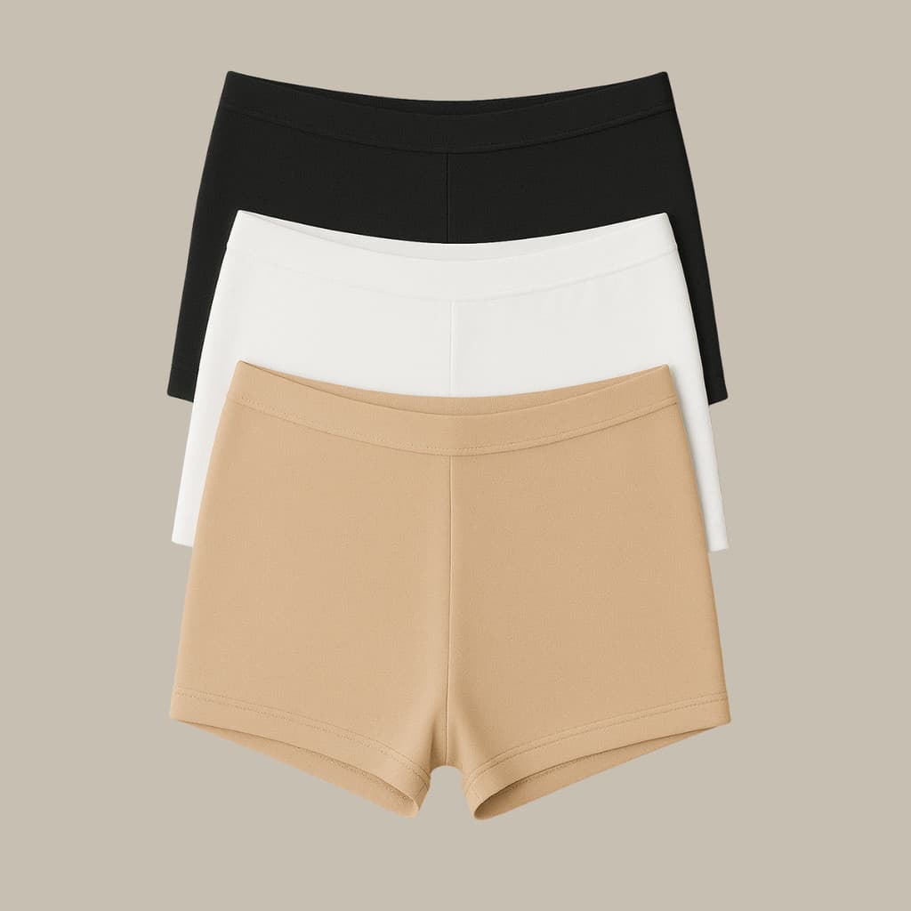 Kit Com 3 Micro Shorts Macio Invisivel Segunda Pele Curto