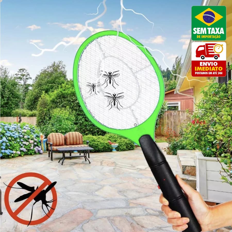 Insetos Raquete Mata Recarregável Bivolt Alta Voltagem Elimina Mosquitos e Pernilongos