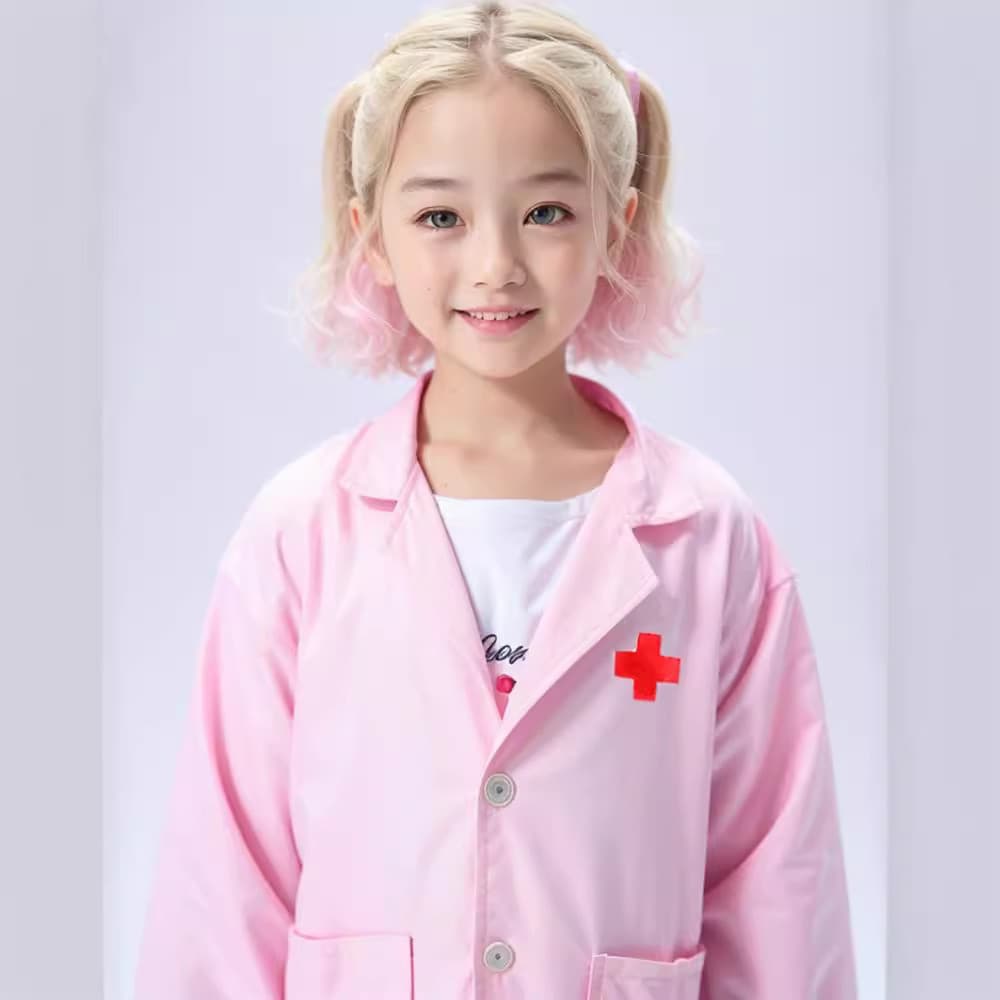 Roupas de médico infantil, roupas de enfermeira, experimento científico, casaco branco, fantasia de dramatização, roupas