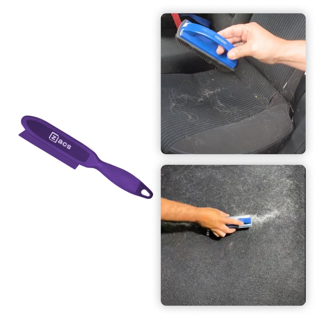 Escova de Silicone Para Remoção de Pelos Zacs Roxa Escova Tira Pelos de Cachorro Gato em Estofados