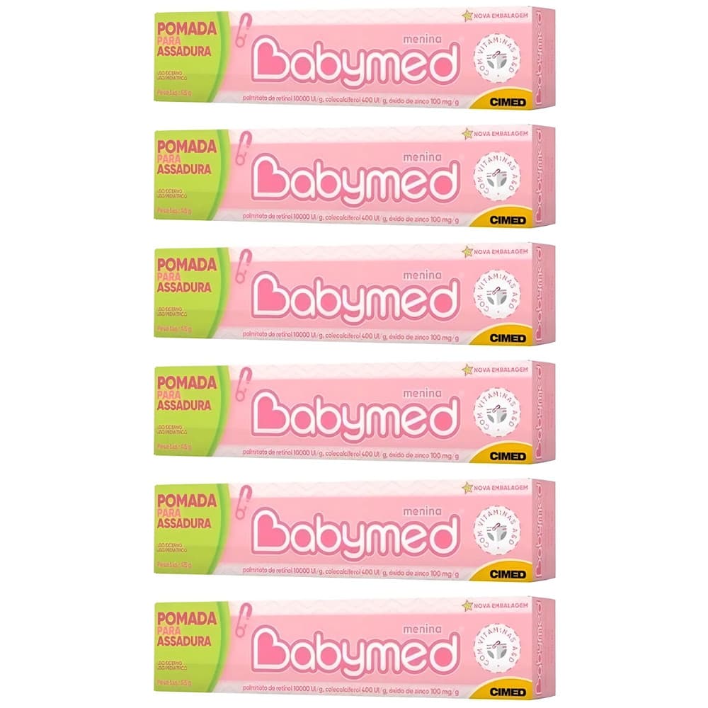 6un Pomada Babymed Rosa Menina 45g - CIMED