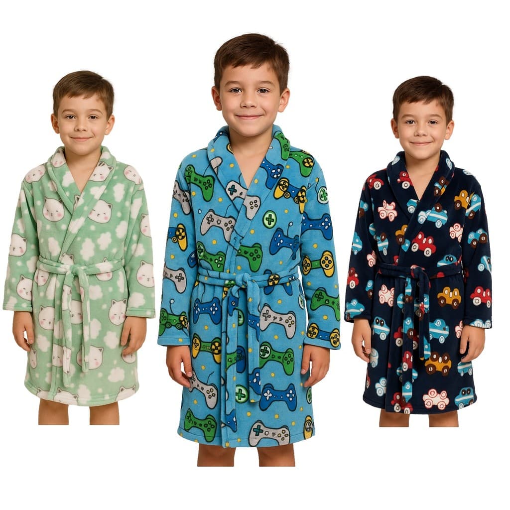 Roupão Banho Kids Infantil Menino Menina Praia Toalha  Conforto Elegancia Ref 2866