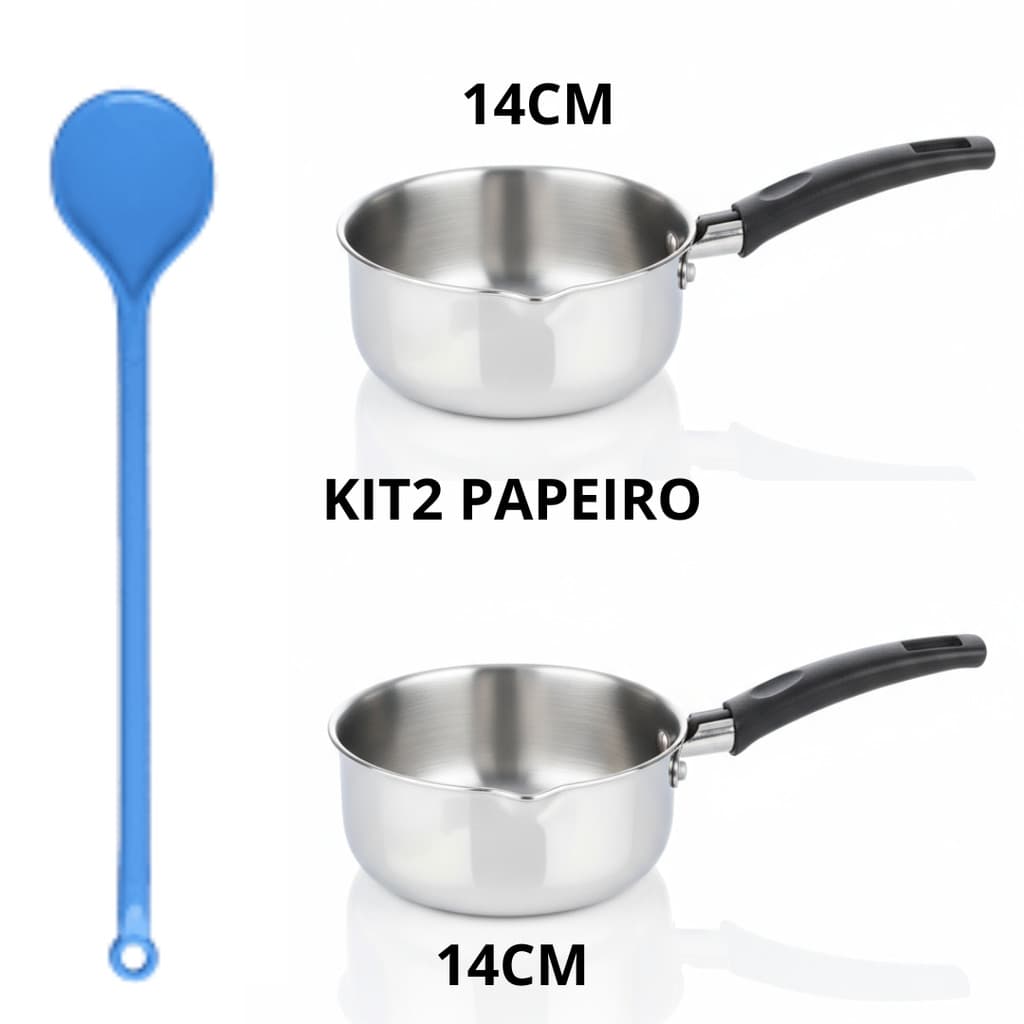 KIT 2 Panelas Papeiro de Alumínio para Papinhas Pure Mingau Comida N14