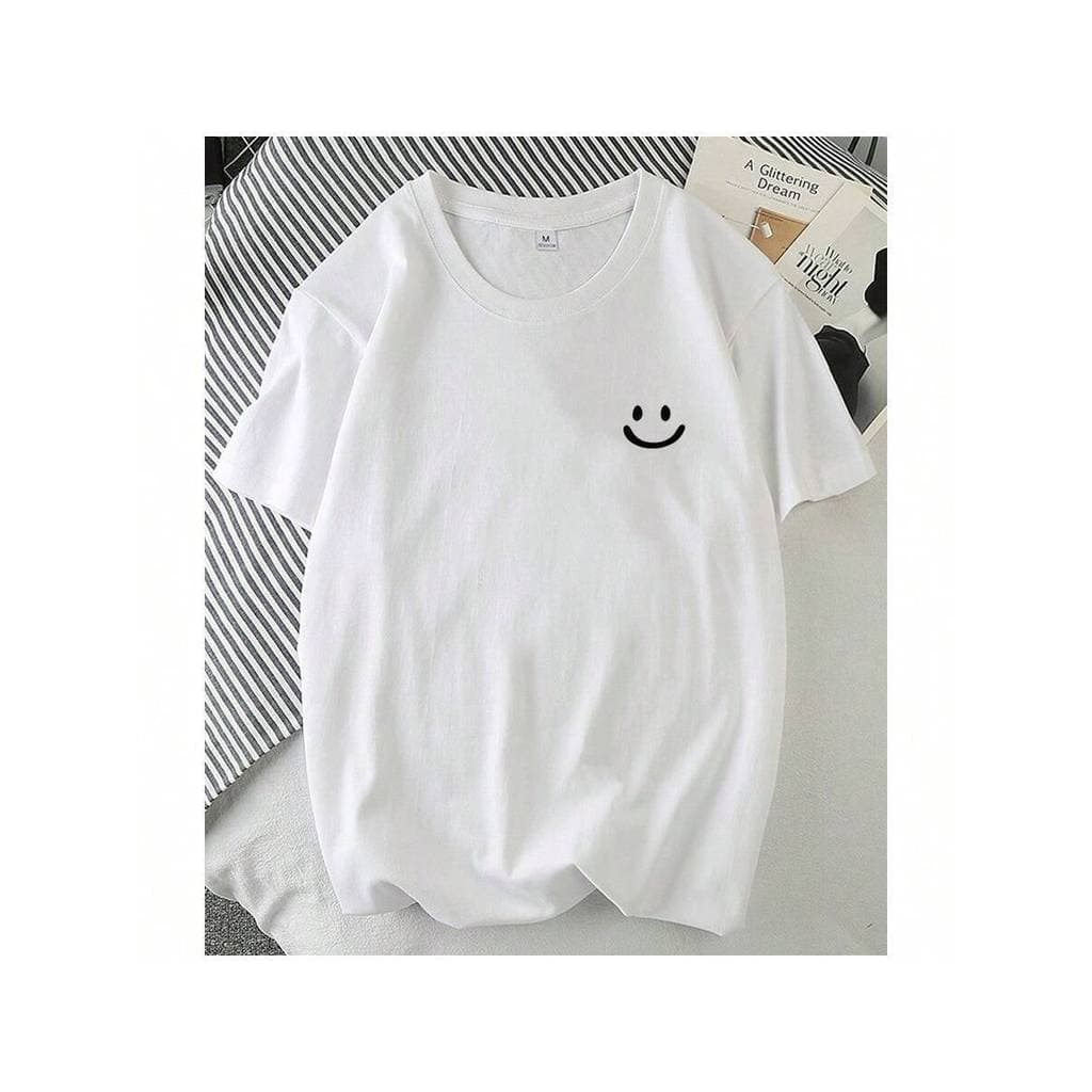 Camisa Estampada Sorrio Emojo Camiseta Manga Curta UNISSEX 100%Algodao