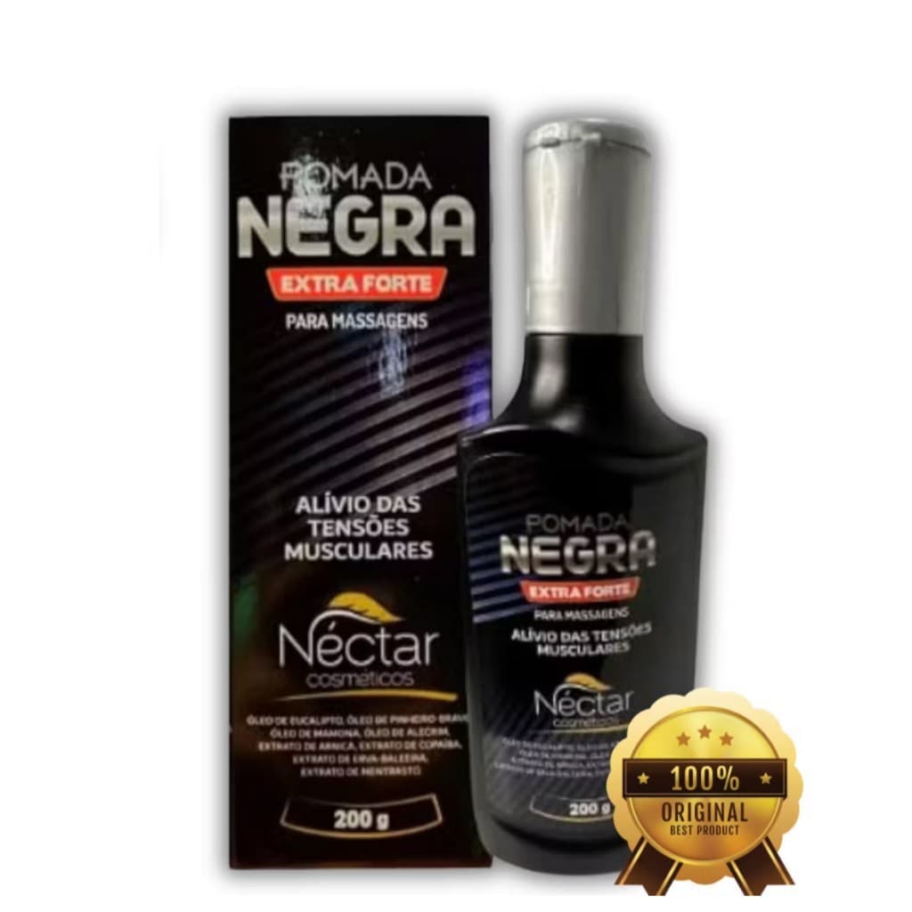 1 Pomada Negra Extraforte Néctar Massageadora 100% Natural Original 200g
