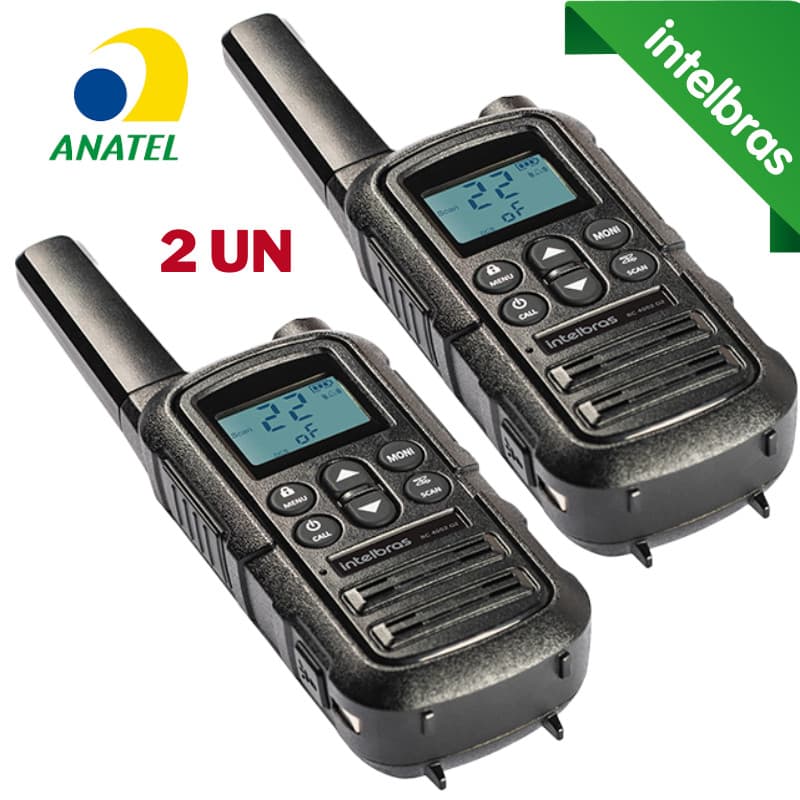 2x Rádio Comunicador INTELBRAS RC4002 G2 - Walkie Talkie HT