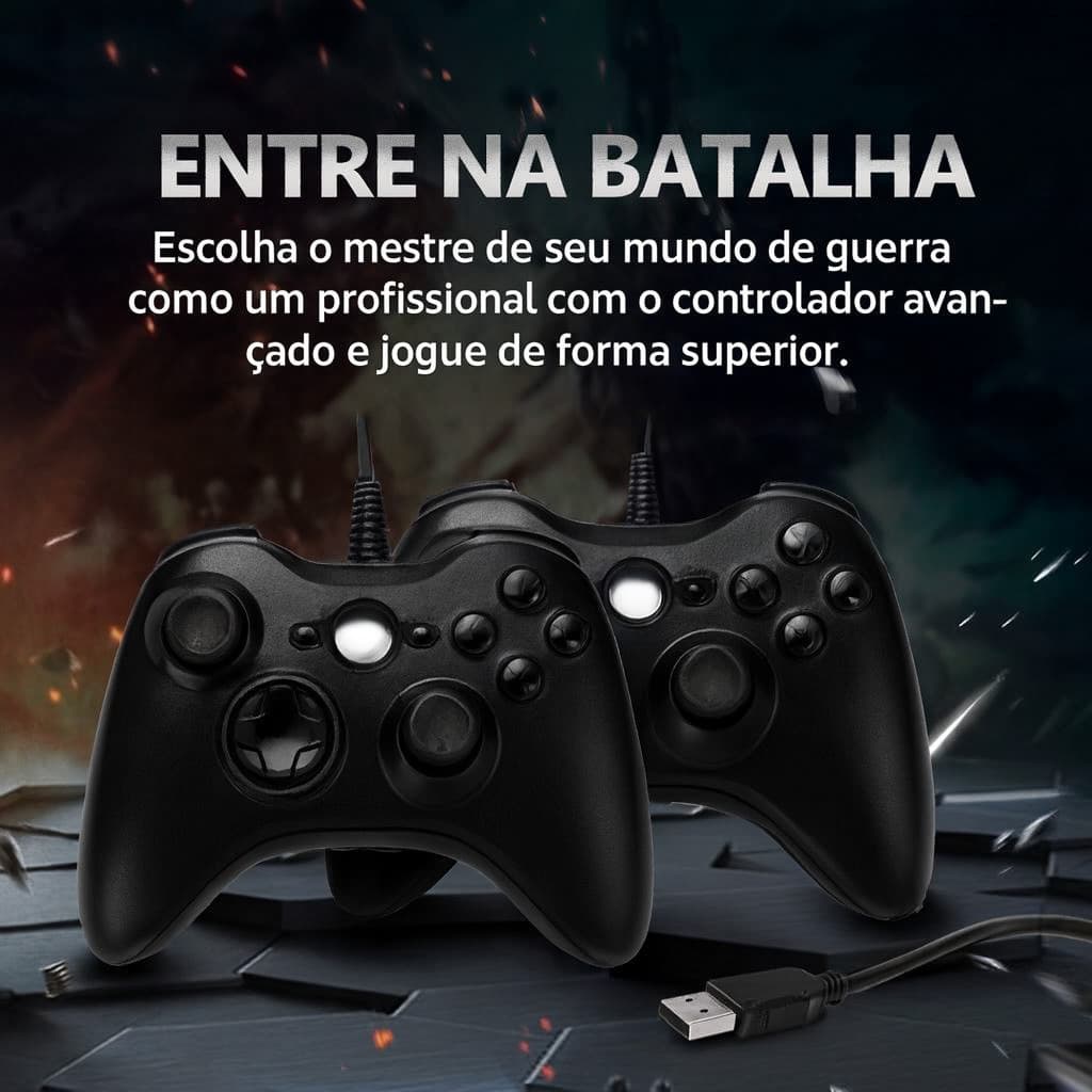 Controle DE Xbox/PC 360 Com Fio Para Video Game 2 metro