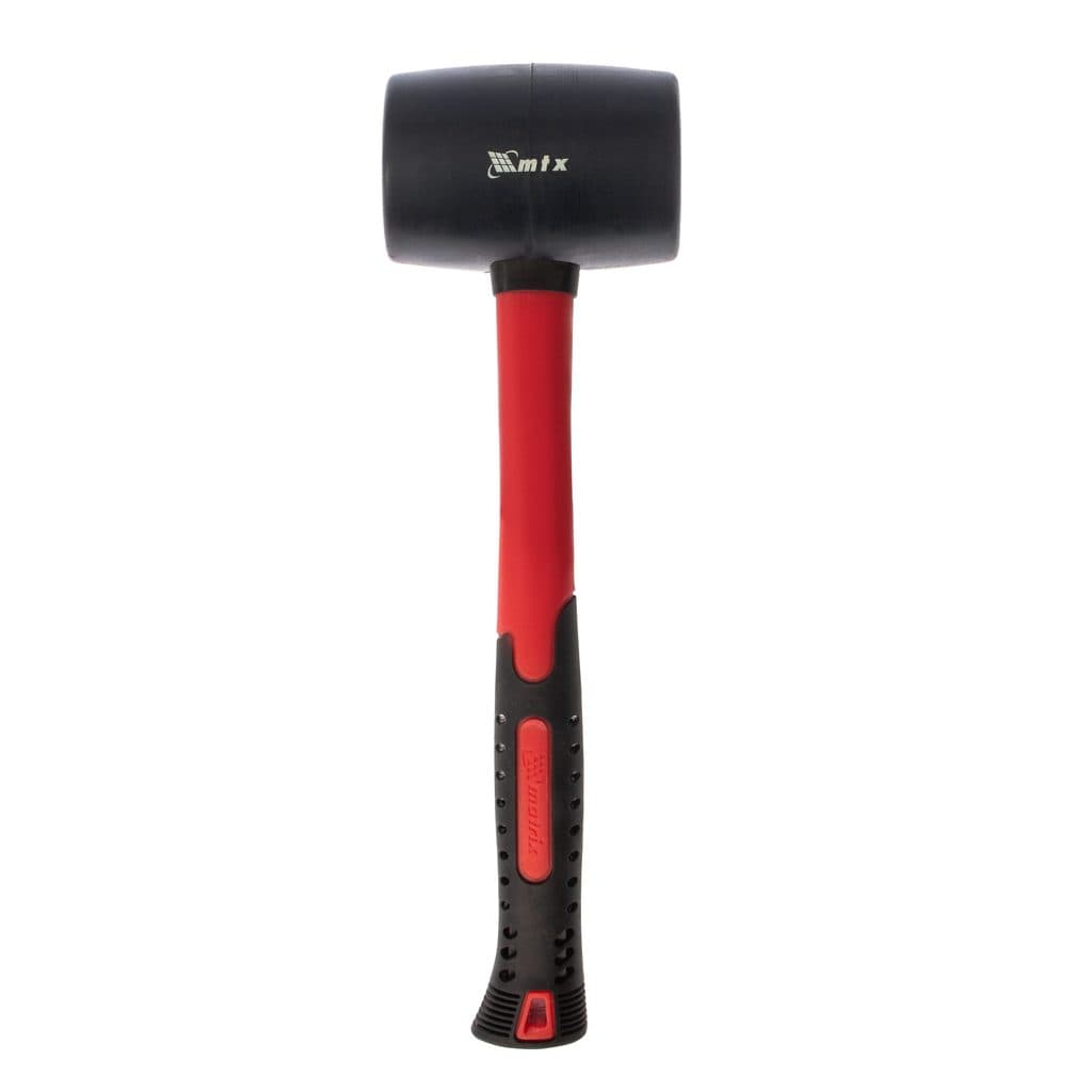 MARTELO DE BORRACHA PRETA, CABO EM FIBRA DE VIDRO, 450G, 1PC // MTX