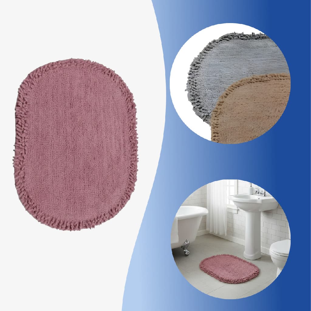 Tapete Algodão Oval P/banheiro Lavabo Quarto Closet 40x60cm