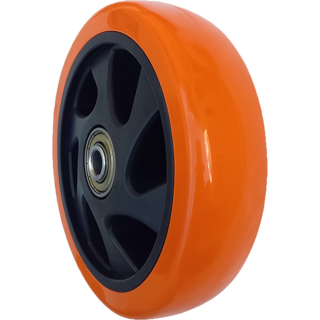 Roda PVC 512 (12,5cm) Pneu PVC, Nucleo de PP, Rol. De Esfera - PVC512E12_AJ