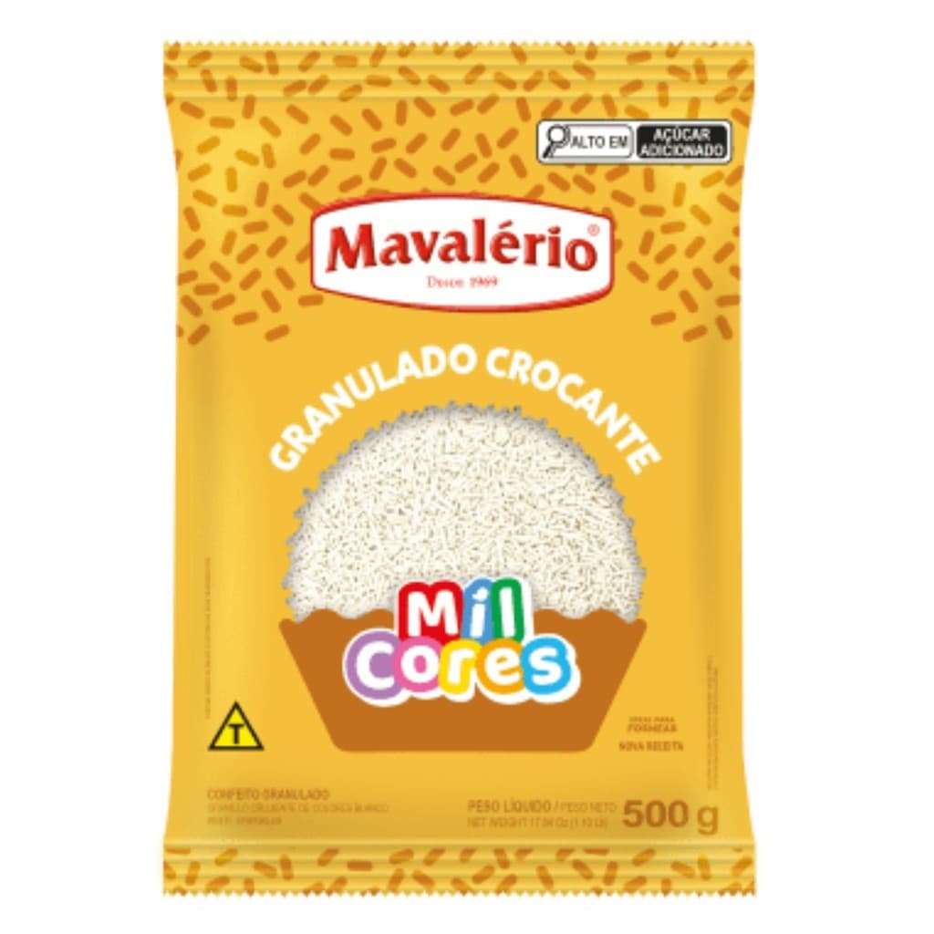 CHOCOLATE GRANULADO CROCANTE BRANCO 500 GR MAVALERIO