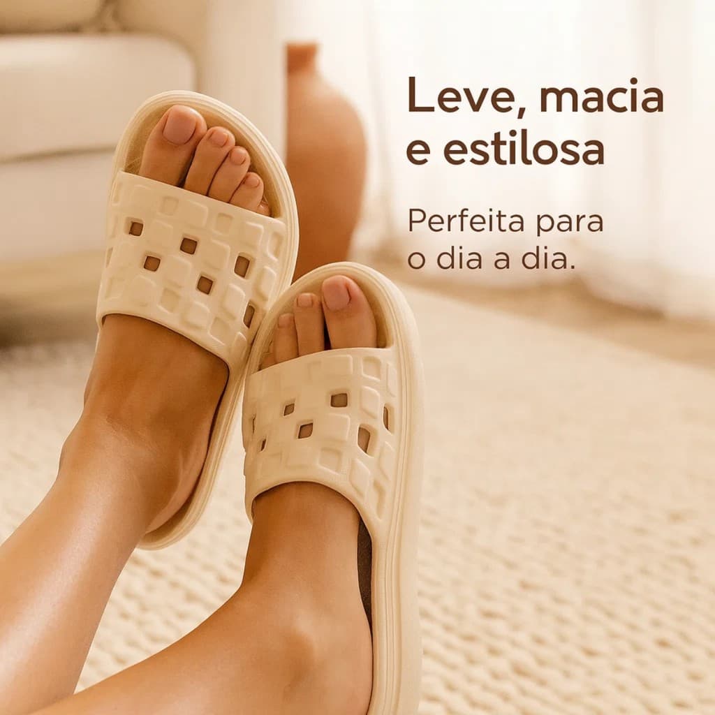 Chinelo Slide Feminino Leve Design Moderno Conforto Para Todos os Dias