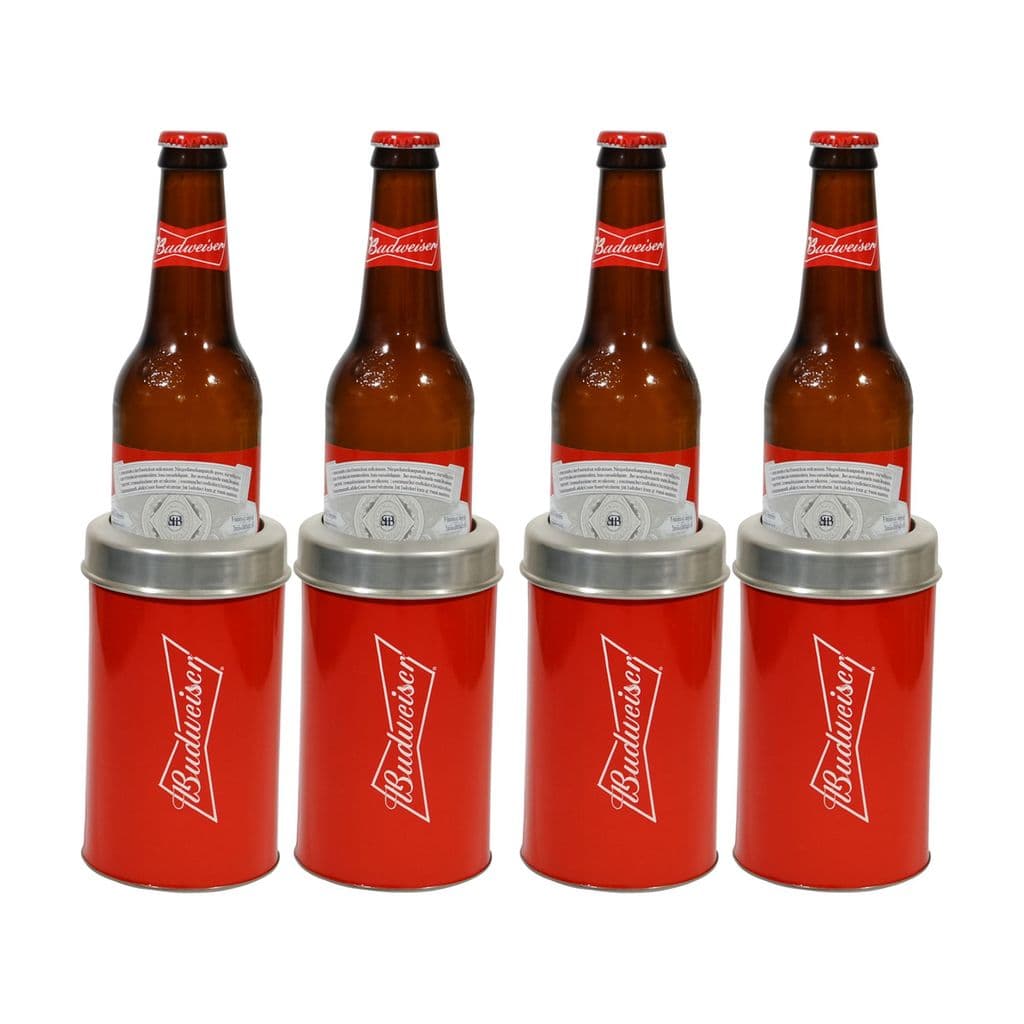 Kit 4 Cervegela Budweiser Porta Garrafa 600ml Elegante Ideal Para Bares Pub E Restaurantes