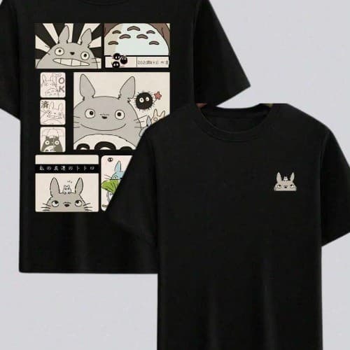 Camiseta Masculina Algodão Streetwear Totoro Casual e Versátil