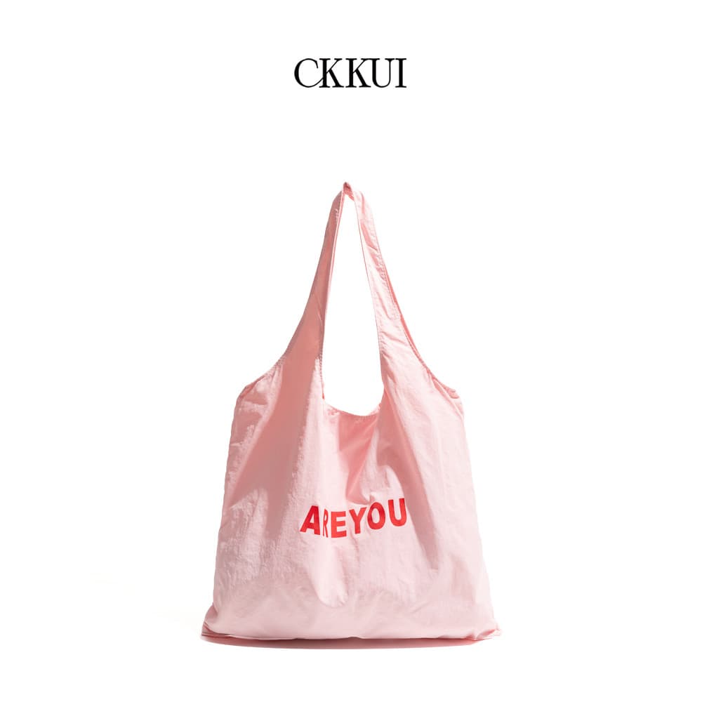 CKKUI Estilo Coreano Simples Lona Fresca Rosa Bolsa Estilo Feminino Estudantes Universitários Classe All-Match Um Ombro