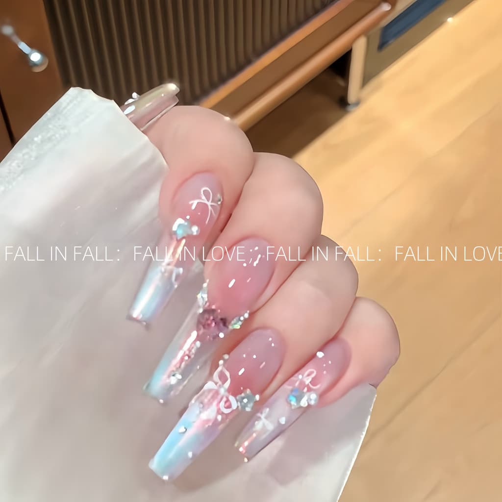 [Aurora Romântico] Aurora Olho de Gato Pintado à Mão Arco High-End Remendo de Manicure Acabado para Unhas