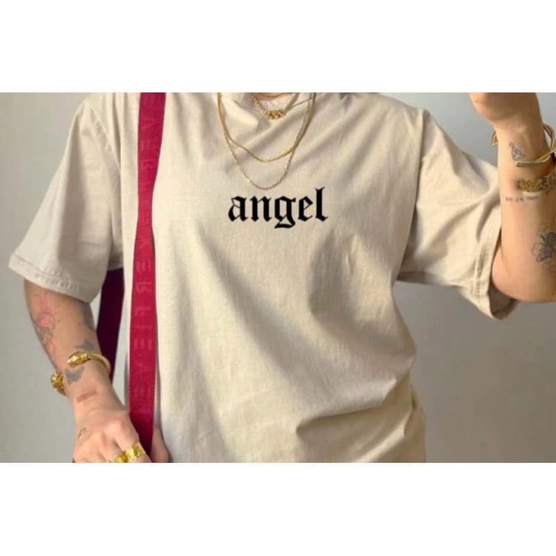 Camiseta Feminina Masculina Básica Angel Aesthetic 100% Algodão Fio 30.1 Lançamento 2025 Envio Rápido