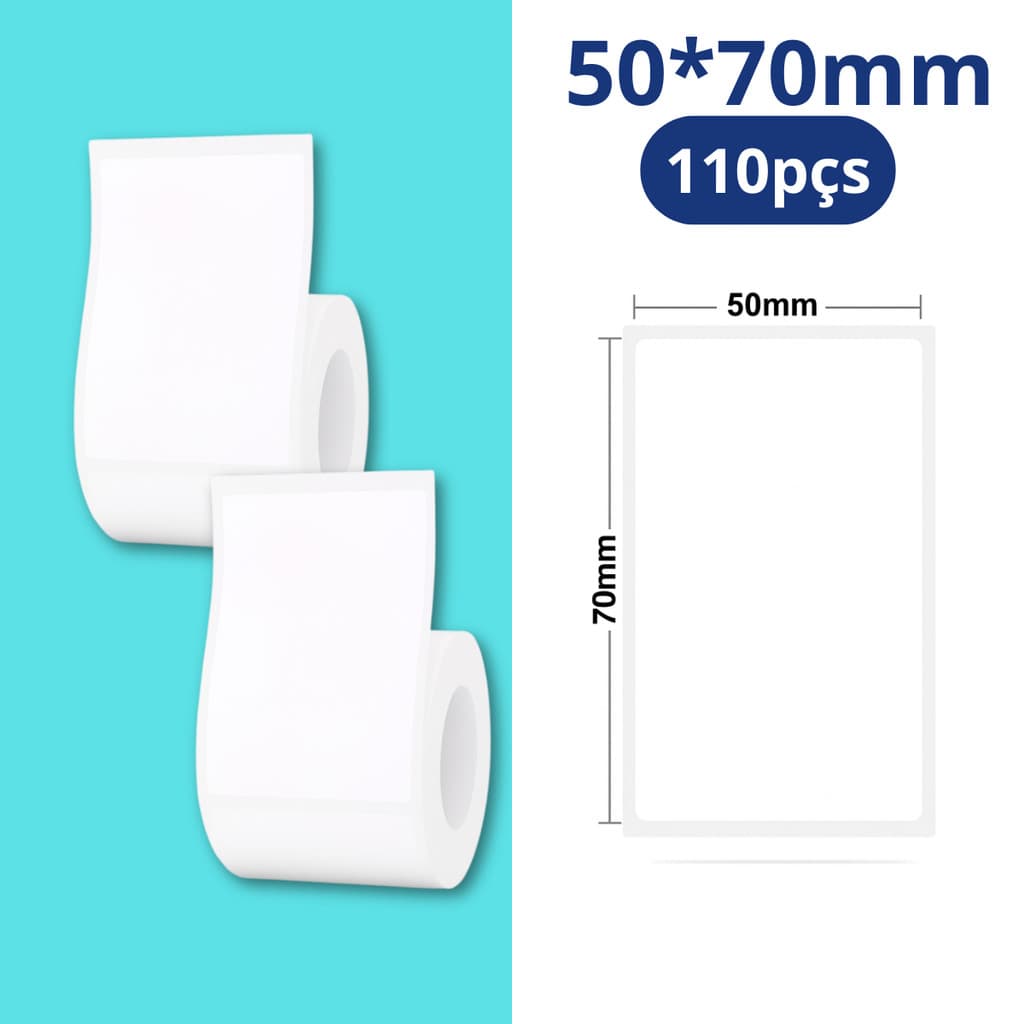 2 Etiquetas 50x70 mm para impressora Niimbot B1/ B21/B3S