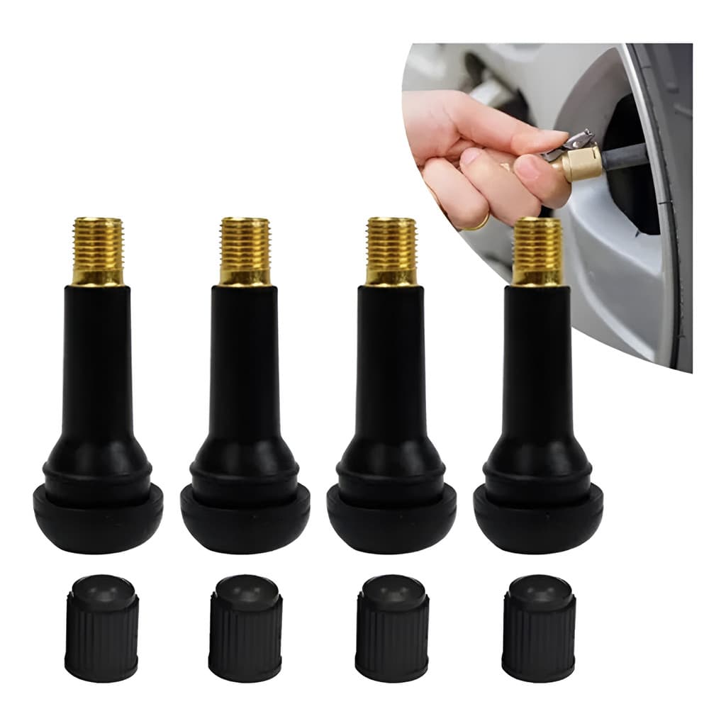 Kit 4 Bicos Para Pneu Sem Câmara Carro Passeio Tr414
