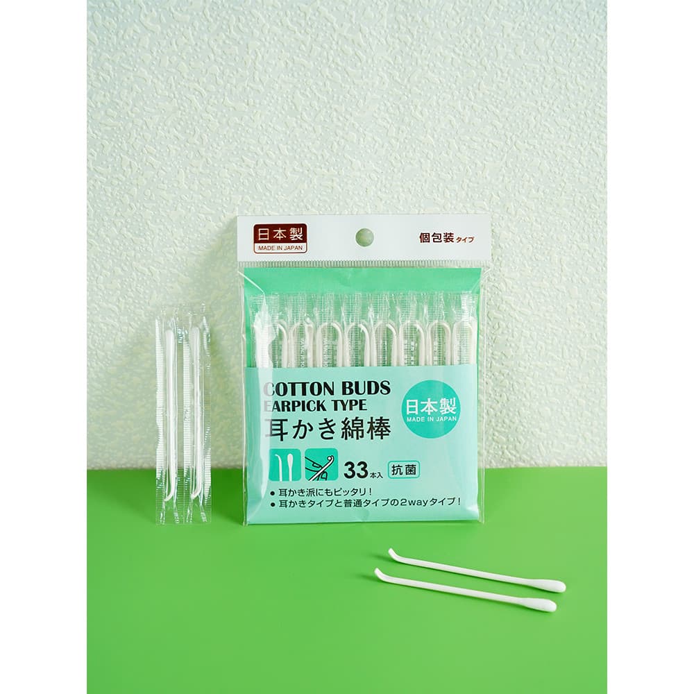 Japão importado antibacteriano cotonetes de duas cabeças colher de orelha cotonetes de algodão molhado colheita de orelh