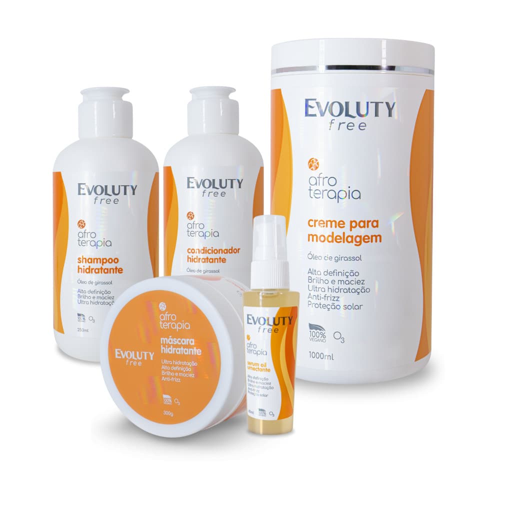 Kit Afroterapia - Modelagem Creme de Pentear 1Kg Definição Extrema de Cachos Proteção Térmica