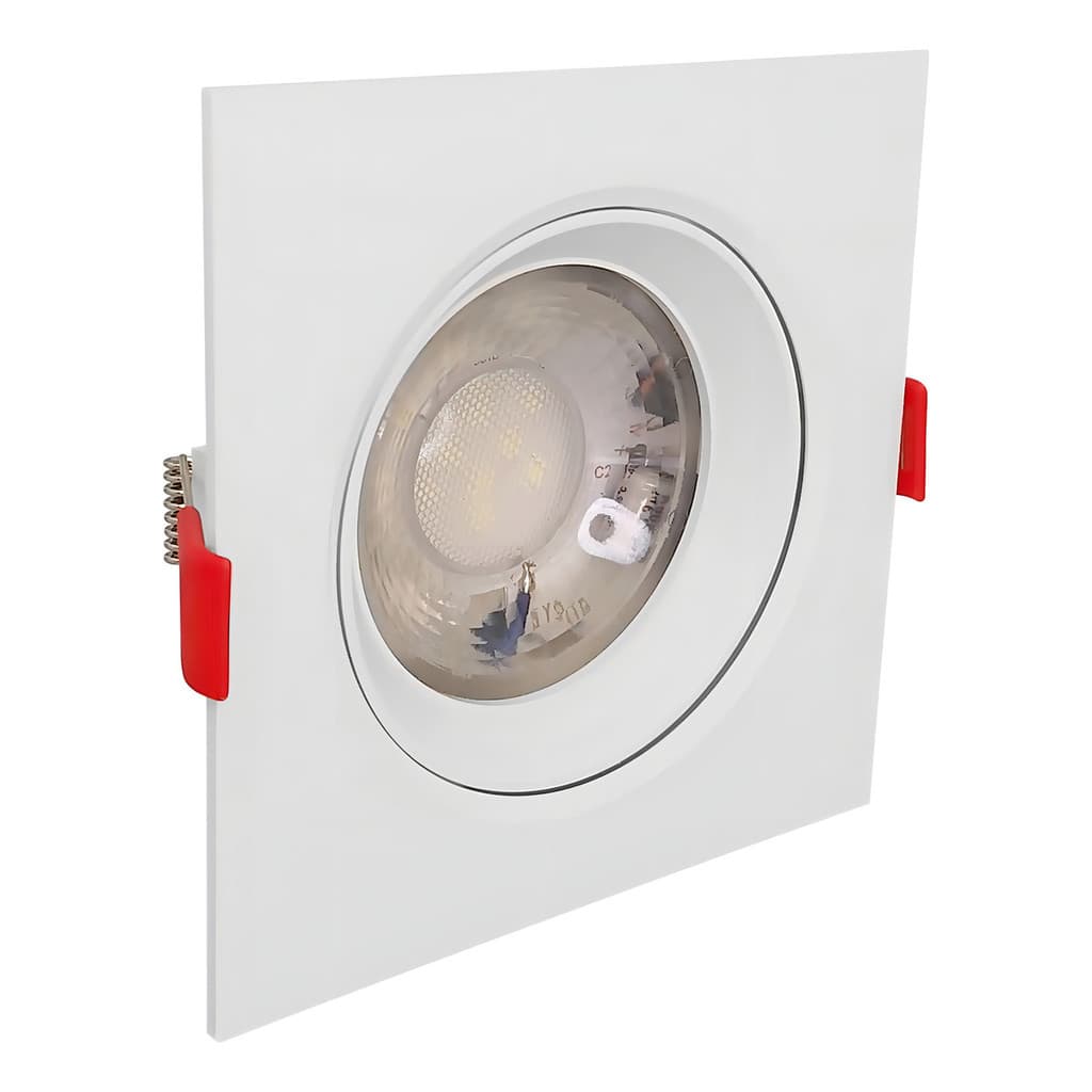 Eco Spot Led Embutido Recuado 5w 6500k Bivolt Quadrado Em PC