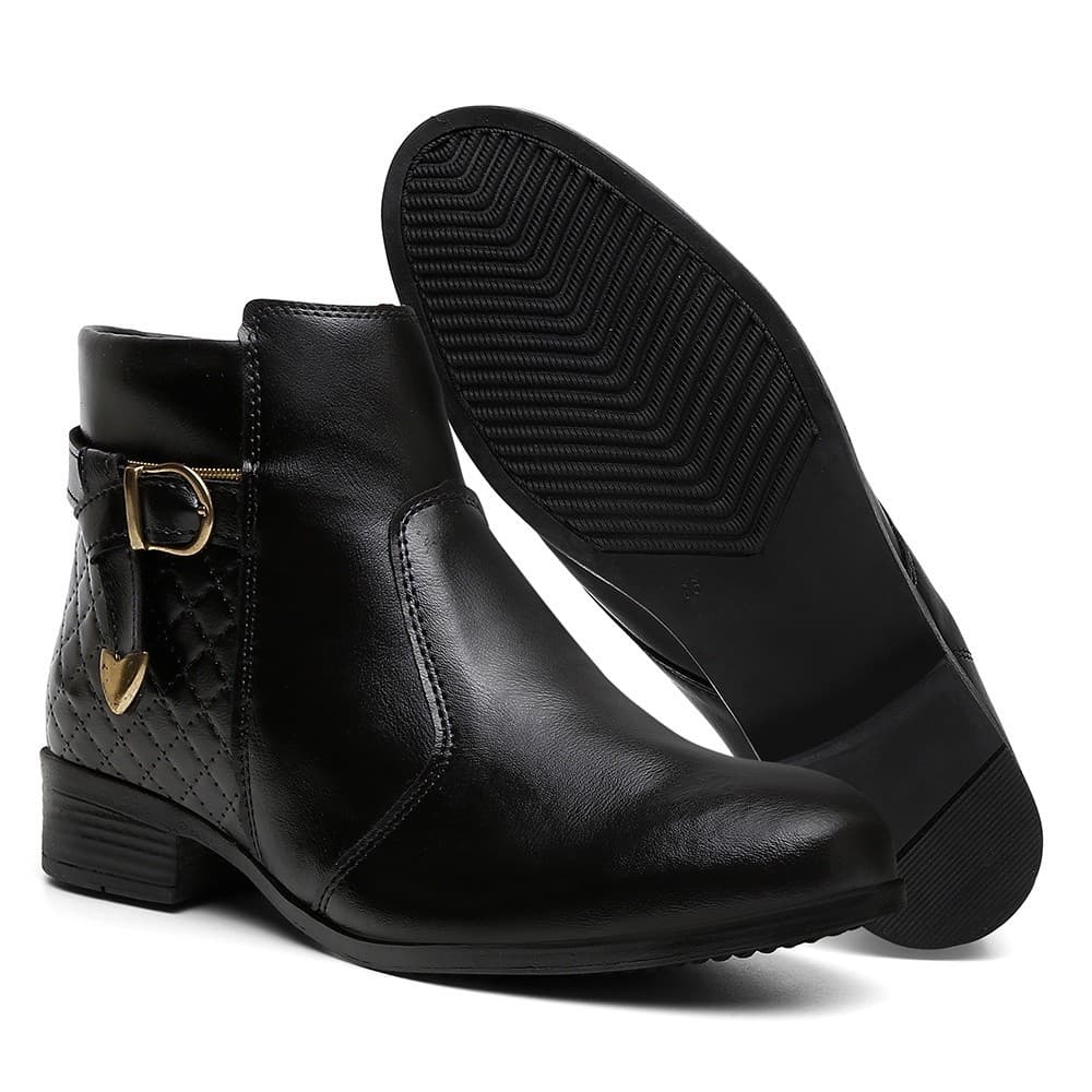 Bota Cano Curto Botinha Feminina Couro Ecológico Moda