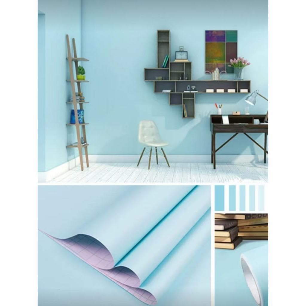 Papel de Parede Azul Bebe 5 Metrosx45cm Texturizado Lavavel