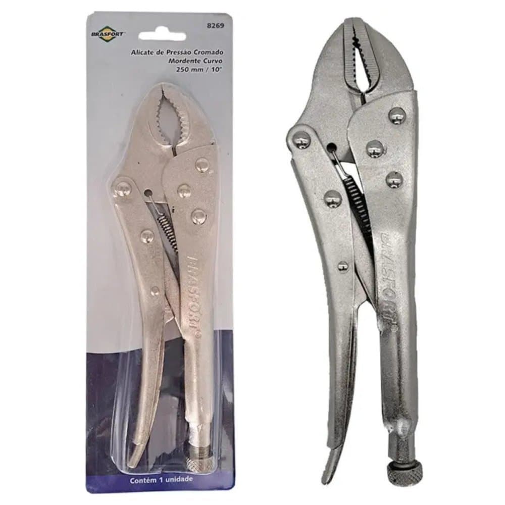 Alicate De Pressao Mordente Curvo 10" (250mm) 8269 Brasfort
