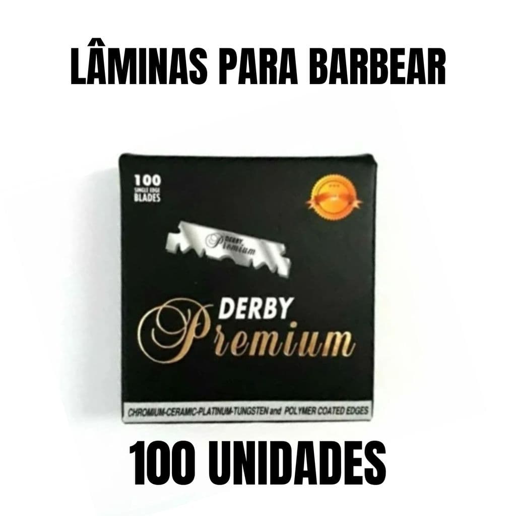 Lamina Para Barbear Derby Premium  Cortada Caixa com 100 Unidades