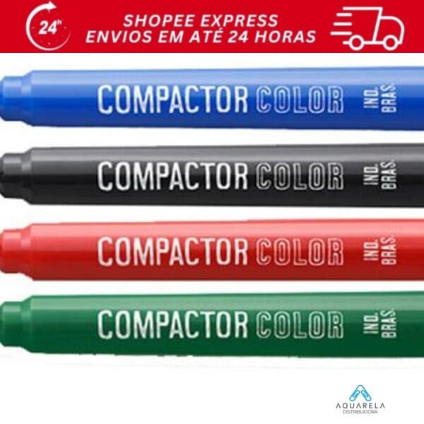 PINCEL ATOMICO, COMPACTOR COLOR, CORES, CANETÃO