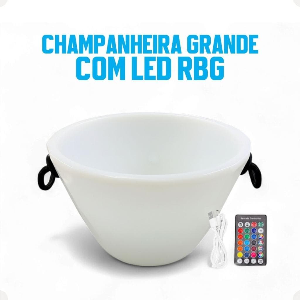 Champanheira G LED RGB Sem Fio Balde De Gelo Iluminado Para Festa E Decoração
