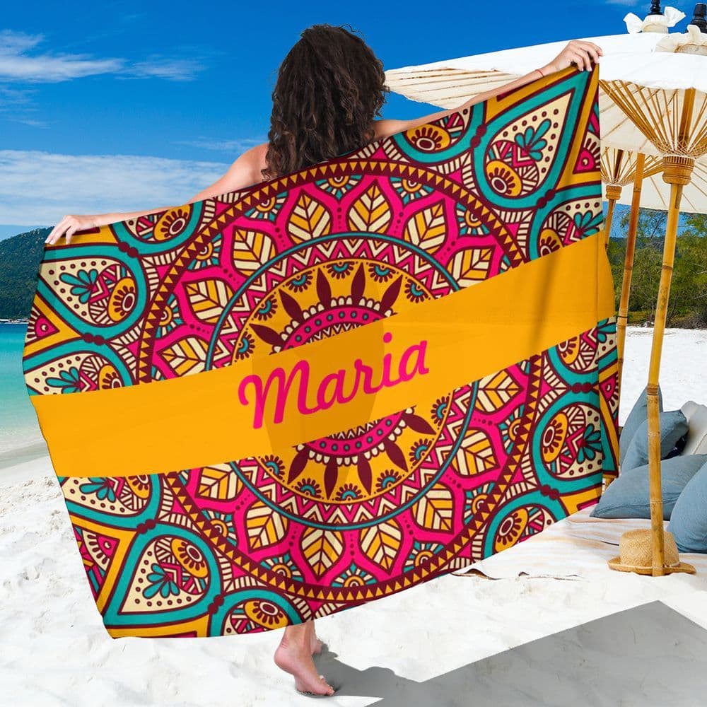 Canga Com Nome Personalizado Saida de Praia Mandala 13