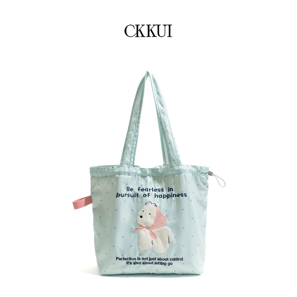 CKKUI Filhote de Cachorro Fofo Fresco Bordado Bolsa Classe Estilo Preppy Bolsa de Grande Capacidade Bolsa de Ombro