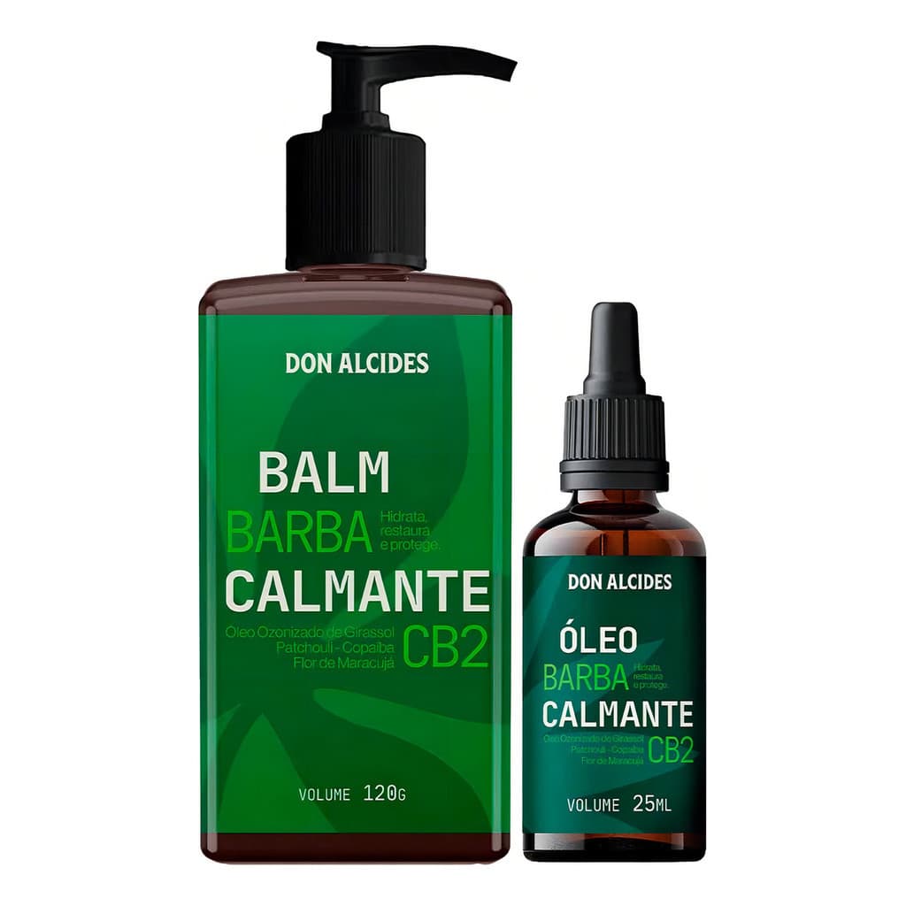 Kit Balm Óleo Para Barba Calmante Cb2 Ozonizado Don Alcides