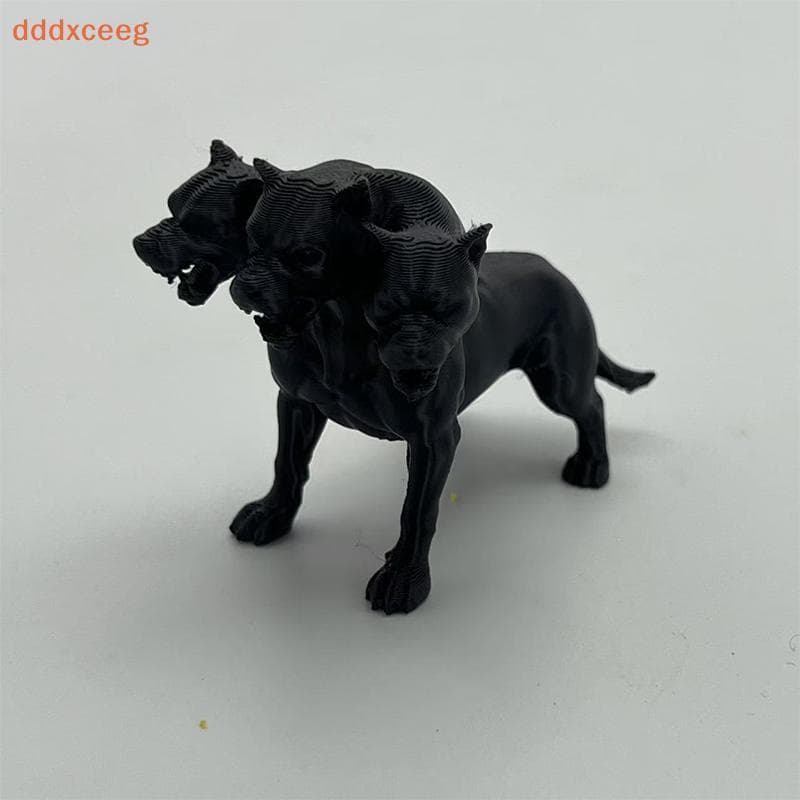 [dddxceeg] Estátua De Cachorro Gótica De Três Cabeças , Enfeites De Mesa , Design Preto Assustador , Decoração De Casa