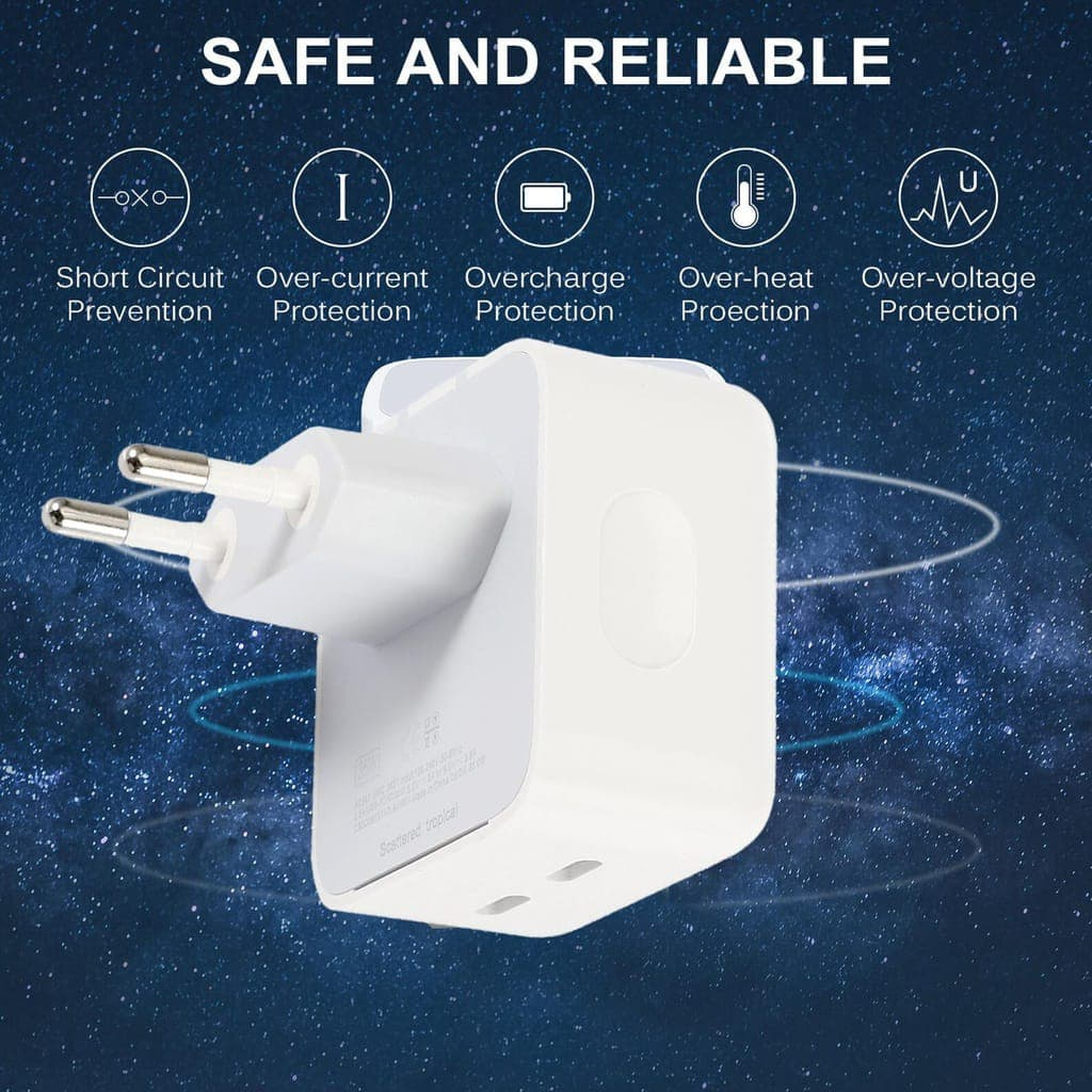 Carregador Fonte Adaptador Turbo PD Duplo De 35W Rápido De Viagem USB Tipo C Para Samsung iPad iPhone 11 12 13