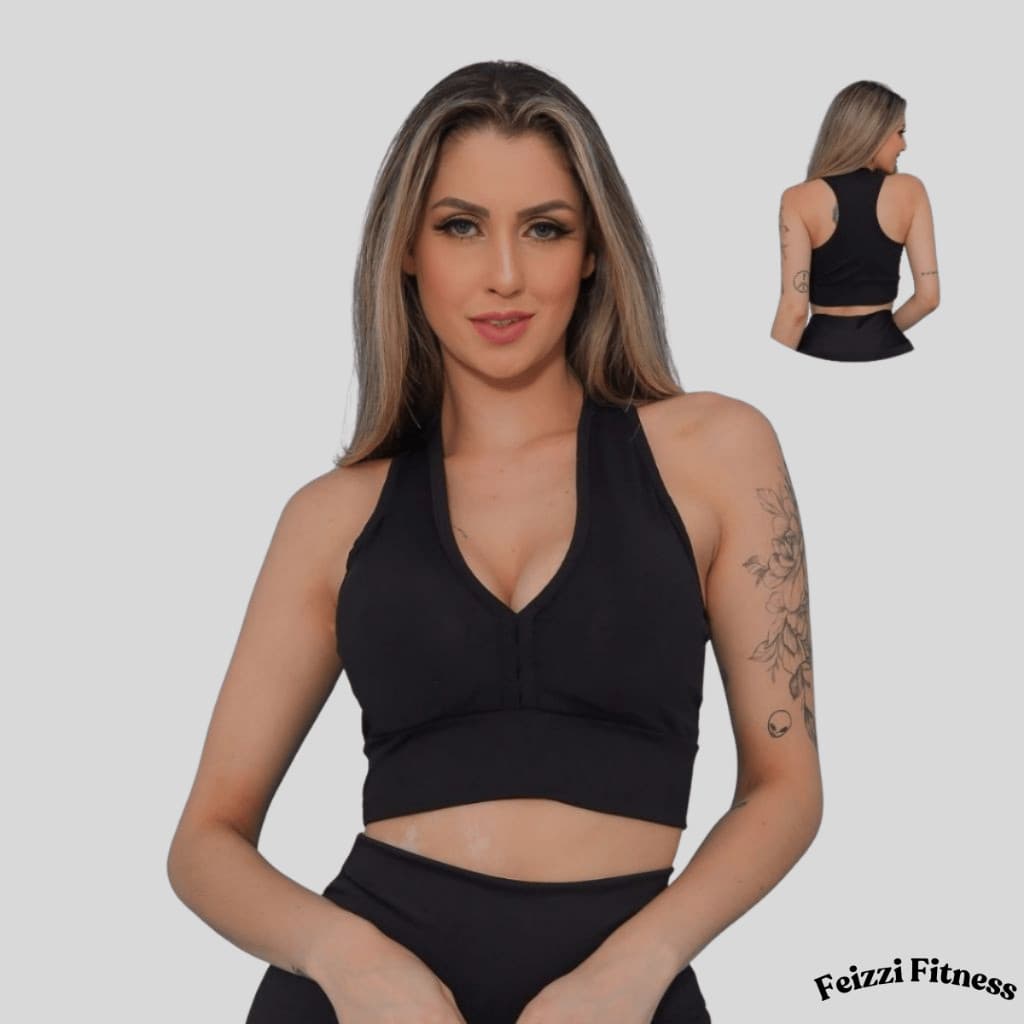 Kit 2 Top Academia Fitness Ginastica Suplex Top Com Bojo Removível Nadador