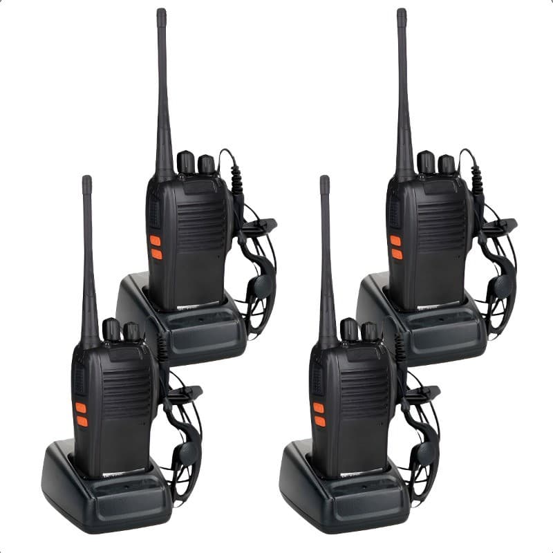 Kit 4 Radio Walk Talk Comunicador 16 Ch 12km Baofeng 777s Ht Preto Bf777s