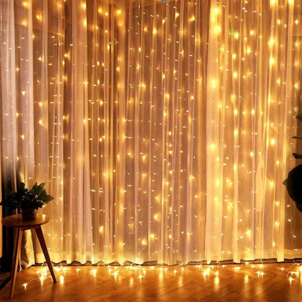 Cortina de LED 3 Metros para Eventos, Natal - Enfeite Cascata 8 Modos De Iluminação 3M*3M Ou 3M*2M