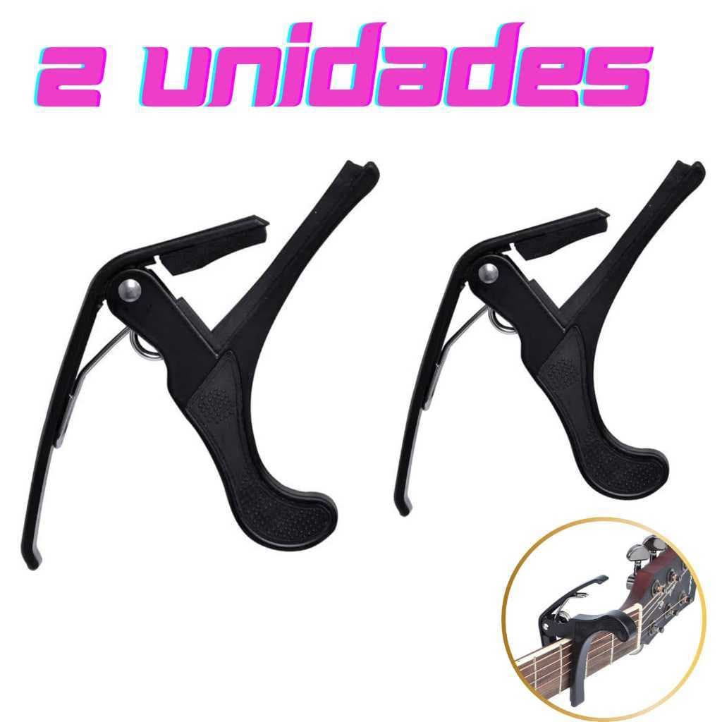 Kit com 2 capotraste violão brçadeira violao aço guitarra ukulele