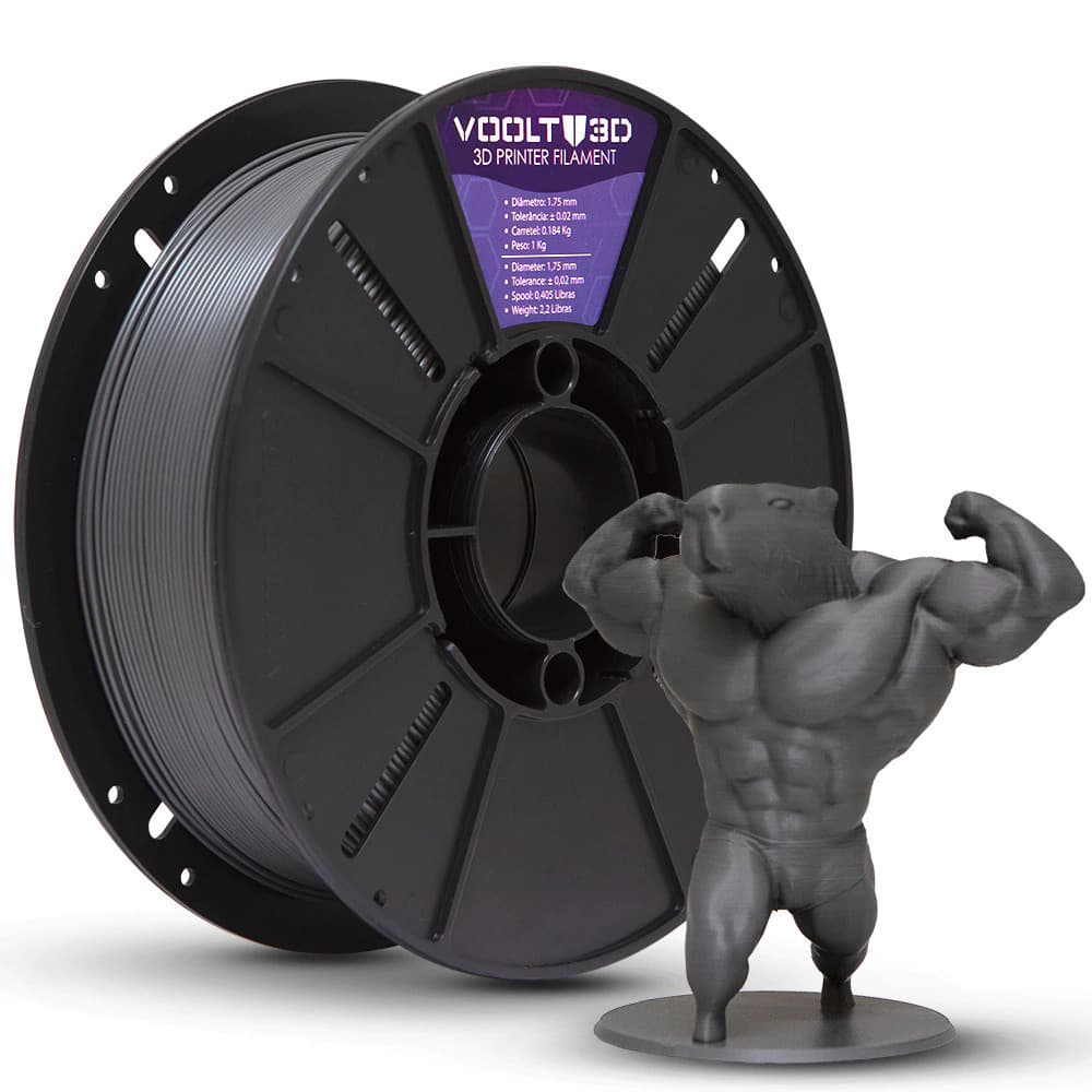 Filamento PLA Cinza Grafite Velvet - 1KG  High Speed V3d