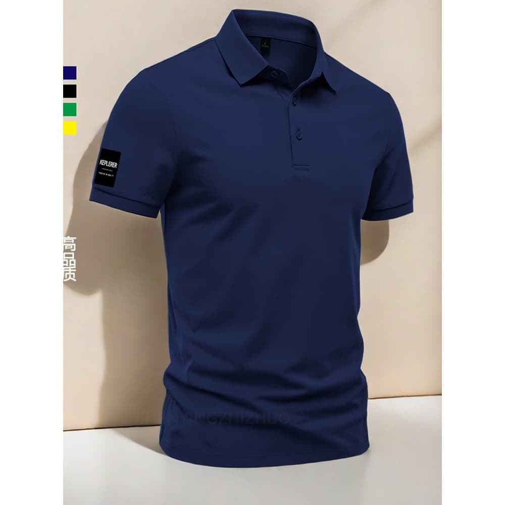 Camisa polo de manga curta de verão estilo masculino plâncton bonito high-End Casual meia manga negócios masculino fino-