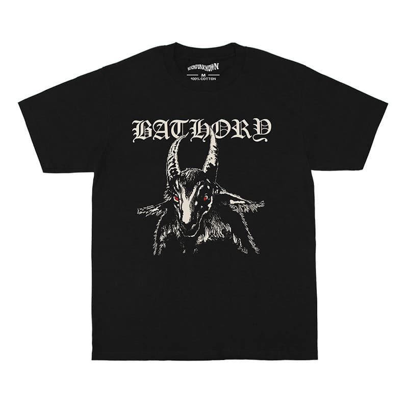 Music Soul Camiseta Unissex Bathory Black Metal Quorthon Banda Satana Estilo Gotico Estilosa Autentica Retrô Casual