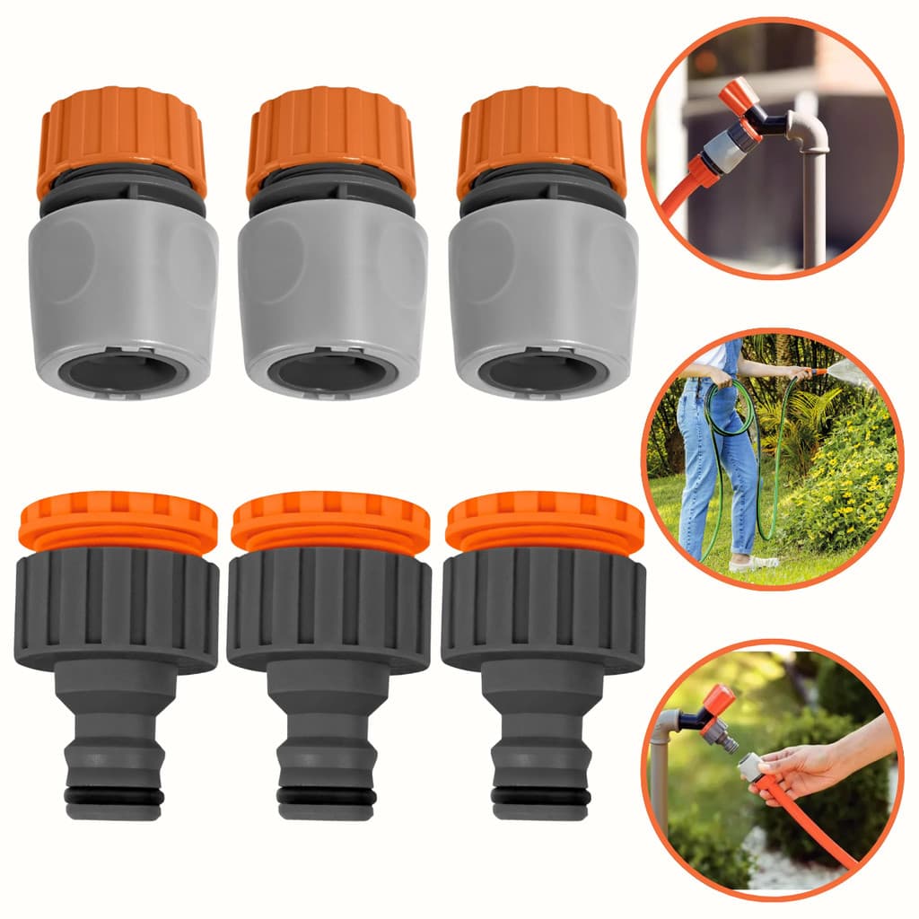 Kit 3 Adaptador Fêmea Torneira + 3 Engate Rápido Mangueira