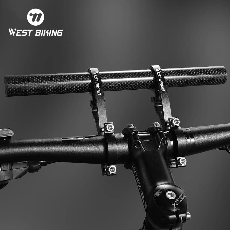 Extensor de Guidão de Carbono WEST BIKING MTB para Bicicleta de Estrada, Guidão Integrado de Alumínio, Barra de Extensão