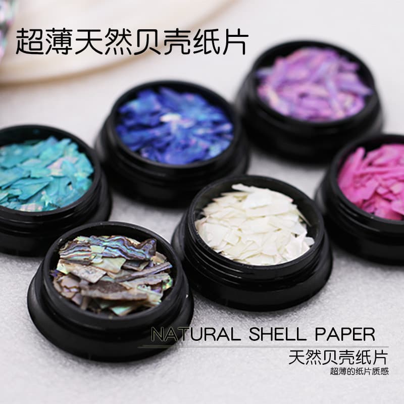 Suprimentos japoneses acessórios de Manicure oceano concha papel Ultra-fino concha fragmentos concha em pó Irregular Aba