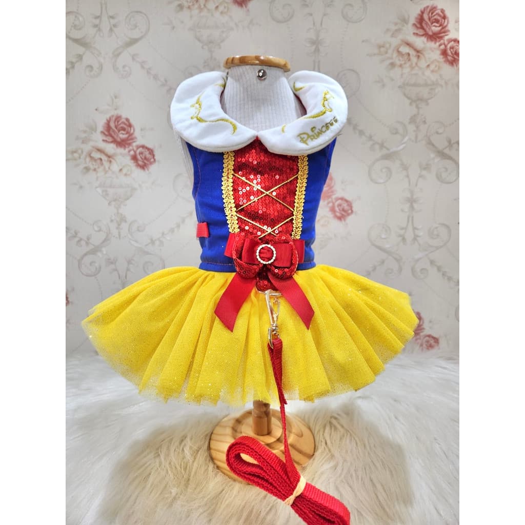 Vestido Peitoral Encanto de Neve para cachorro (acompanha guia)