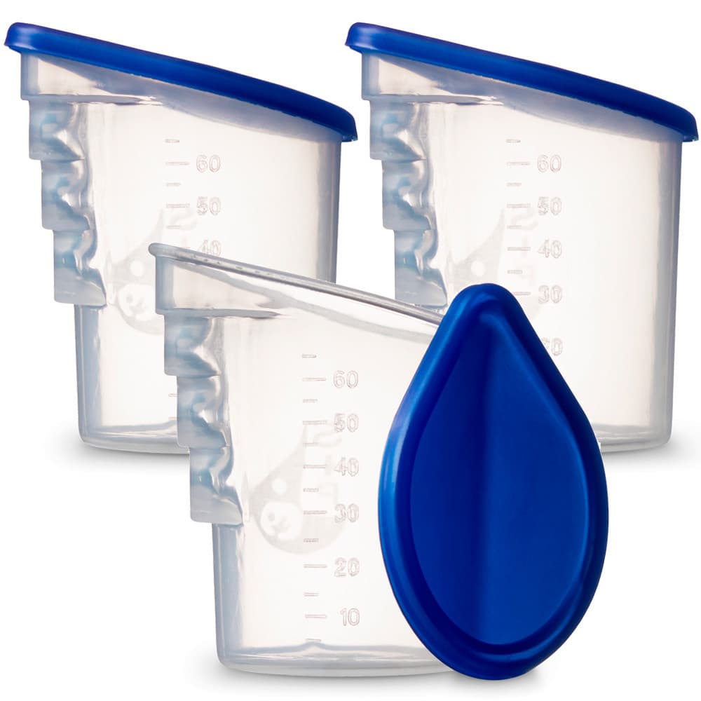 Kit 3 Copos SIP 60ml para Leite Materno – Ideal para Bebês Prematuros e Recém-Nascidos BPA Free